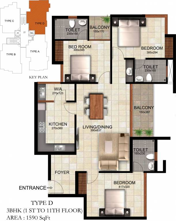 Silver Winter Leaf (3BHK+3T (1,590 sq ft) 1590 sq ft) Silver Winter Leaf (3BHK+3T (1,590 sq ft) 1590 sq ft)