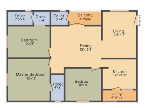 Supriya Splendour (3BHK+2T (1,500 sq ft) 1500 sq ft)