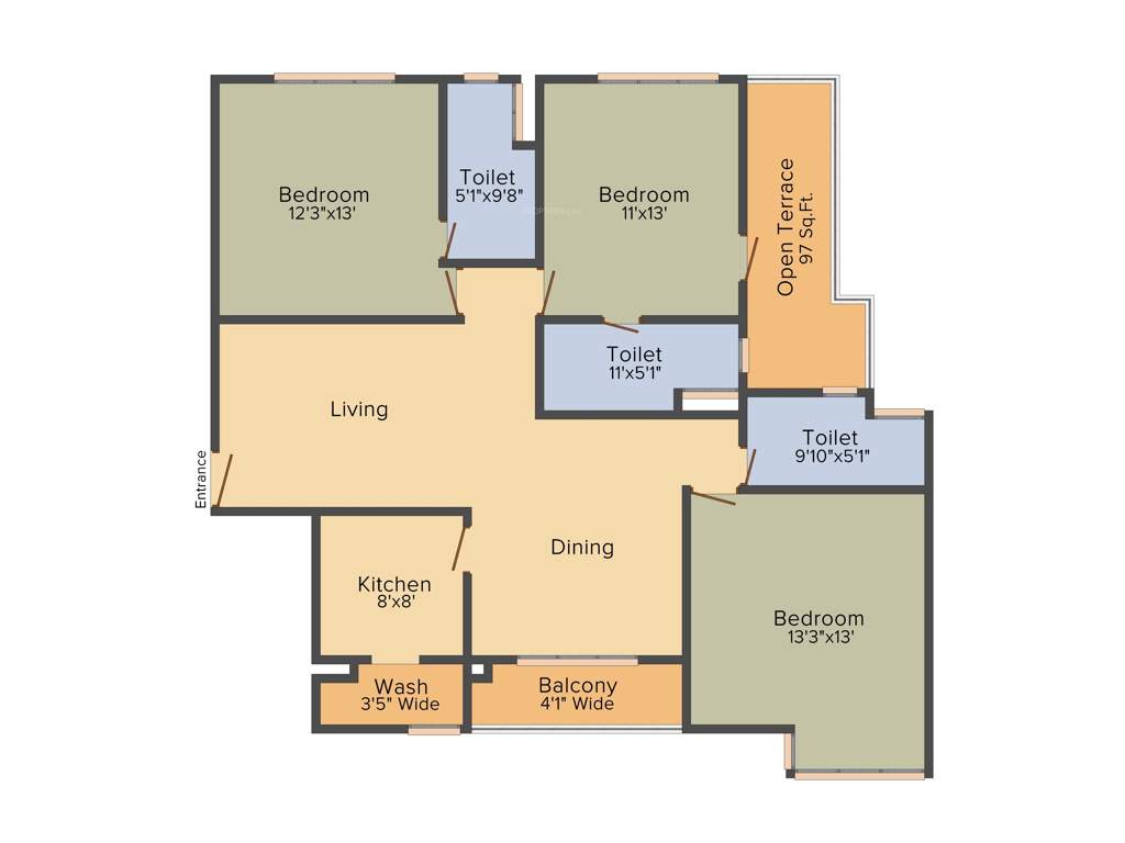 PS Magnum (3BHK+3T (1,887 sq ft) 1887 sq ft)