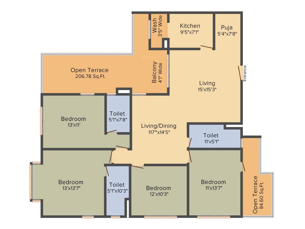 PS Magnum (4BHK+3T (2,251 sq ft) + Pooja Room 2251 sq ft)