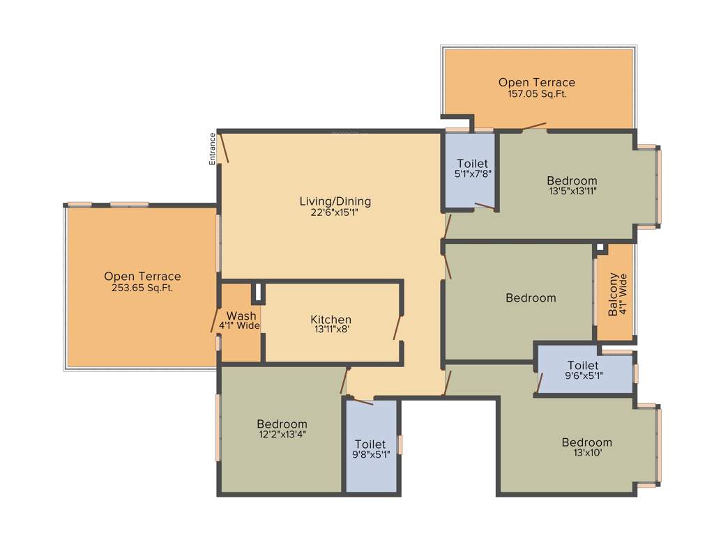 PS Magnum (4BHK+3T (2,393 sq ft) 2393 sq ft)