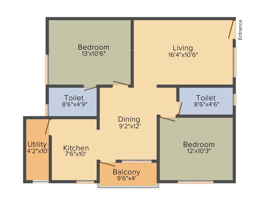 Star AR Splendor Park (2BHK+2T (1,093 sq ft) 1093 sq ft)