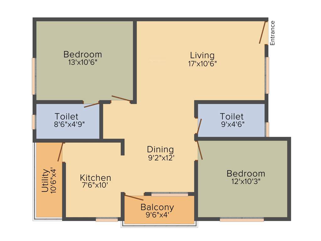 Star AR Splendor Park (2BHK+2T (1,107 sq ft) 1107 sq ft)