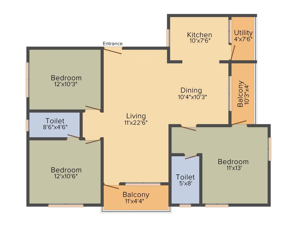 Star AR Splendor Park (3BHK+2T (1,453 sq ft) 1453 sq ft)
