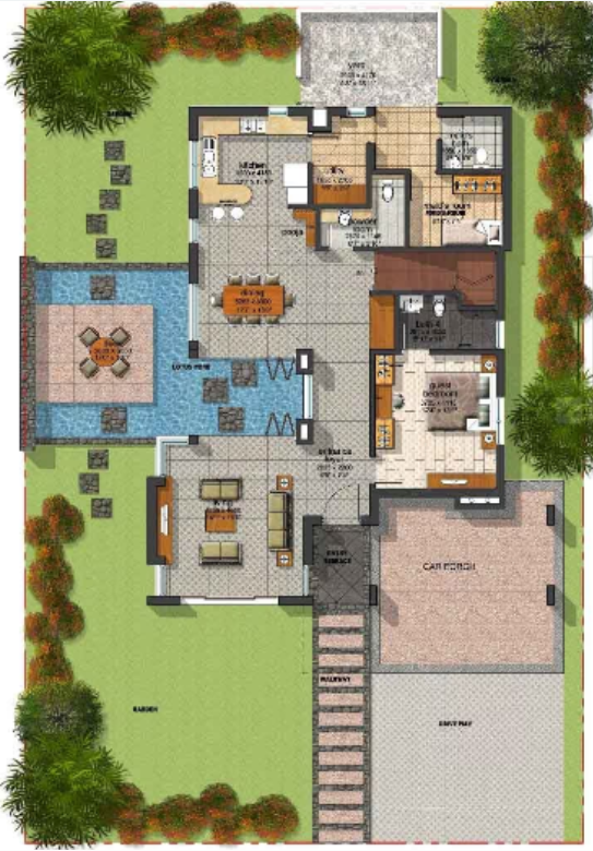  luxury villas Floor Plan Ground Floor Plan