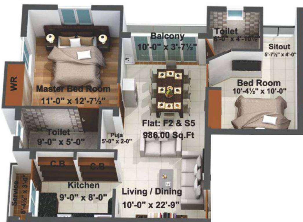 Sai Sai Sansthan (2BHK+2T (986 sq ft) + Pooja Room 986 sq ft) Sai Sai Sansthan (2BHK+2T (986 sq ft) + Pooja Room 986 sq ft)