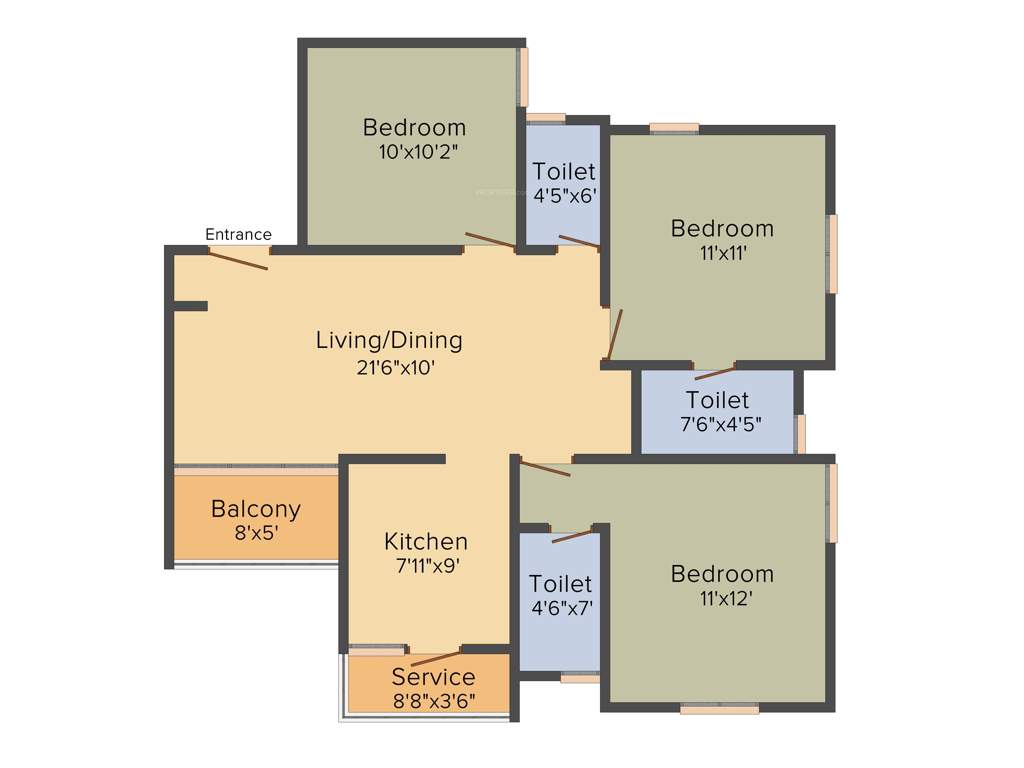 Optima Upgrade (3BHK+3T (1,170 sq ft) 1170 sq ft)