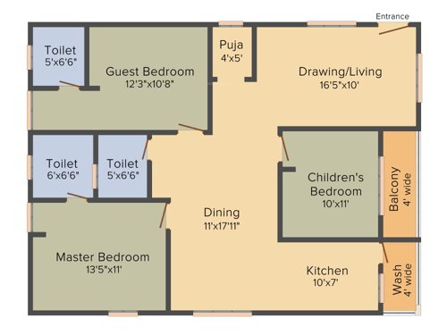 CMG Marvel Heights (3BHK+3T (1,509 sq ft) + Pooja Room 1509 sq ft) CMG Marvel Heights (3BHK+3T (1,509 sq ft) + Pooja Room 1509 sq ft)