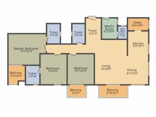 Bhandari Verve On The Curve (3BHK+3T (2,060 sq ft) + Servant Room 2060 sq ft) Bhandari Verve On The Curve (3BHK+3T (2,060 sq ft) + Servant Room 2060 sq ft)