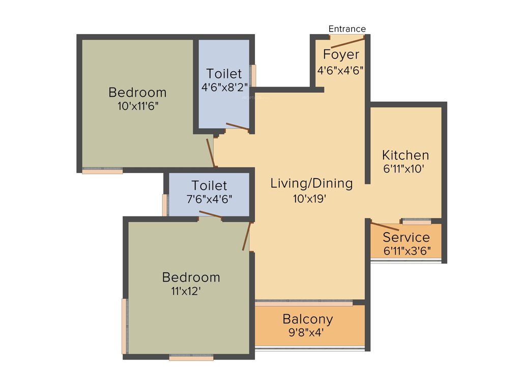 Optima Upgrade (2BHK+2T (985 sq ft) 985 sq ft)