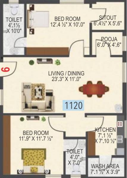 Satya Mount Edge (2BHK+2T (1,120 sq ft) + Pooja Room 1120 sq ft) Satya Mount Edge (2BHK+2T (1,120 sq ft) + Pooja Room 1120 sq ft)