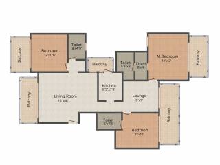 Lotus Woodview Residences (3BHK+3T (1,685 sq ft) 1685 sq ft)