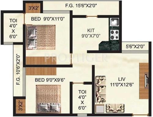 Rashmi Pink City (2BHK+2T (775 sq ft) 775 sq ft) Rashmi Pink City (2BHK+2T (775 sq ft) 775 sq ft)