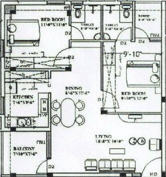 Subiksha Sai Meenakshi (2BHK+2T (1,000 sq ft) 1000 sq ft)