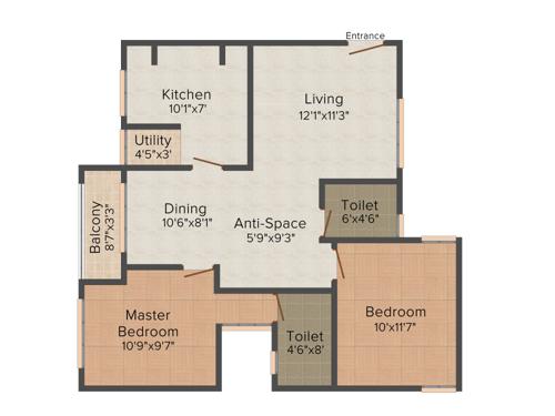 Junaid Joy Fozan (2BHK+2T (1,025 sq ft) + Pooja Room 1025 sq ft)