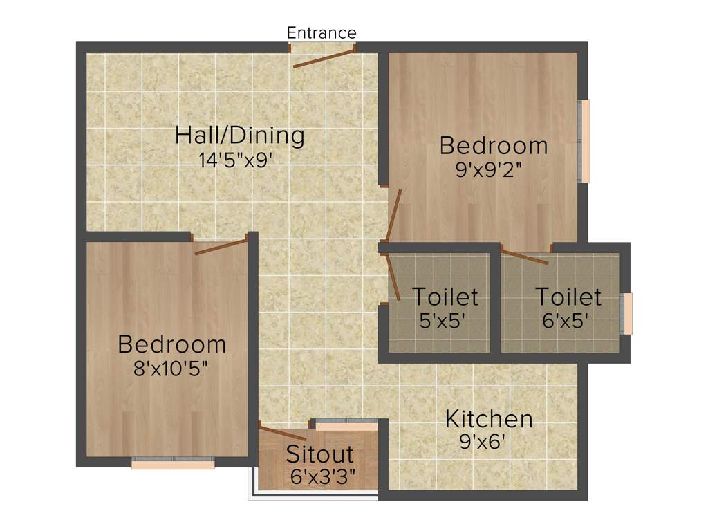 Annai Annai Glade (2BHK+2T (690 sq ft) 690 sq ft)