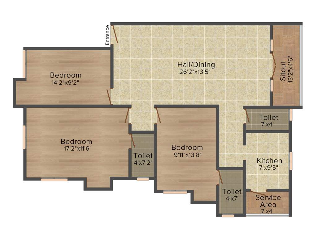 Annai Annai Glade (3BHK+3T (1,570 sq ft) 1570 sq ft)