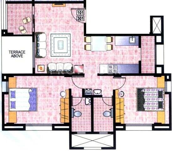 Beharay Arjun Residency (2BHK+2T (1,019 sq ft) 1019 sq ft)