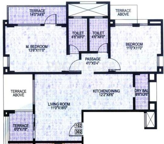 Beharay Arjun Residency (2BHK+2T (1,067 sq ft) 1067 sq ft)