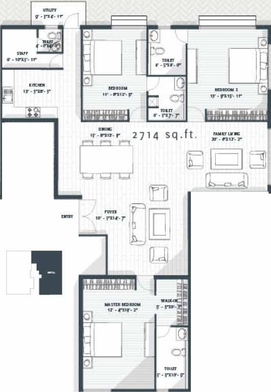 Avant One93 (3BHK+3T (2,714 sq ft) + Servant Room 2714 sq ft) Avant One93 (3BHK+3T (2,714 sq ft) + Servant Room 2714 sq ft)