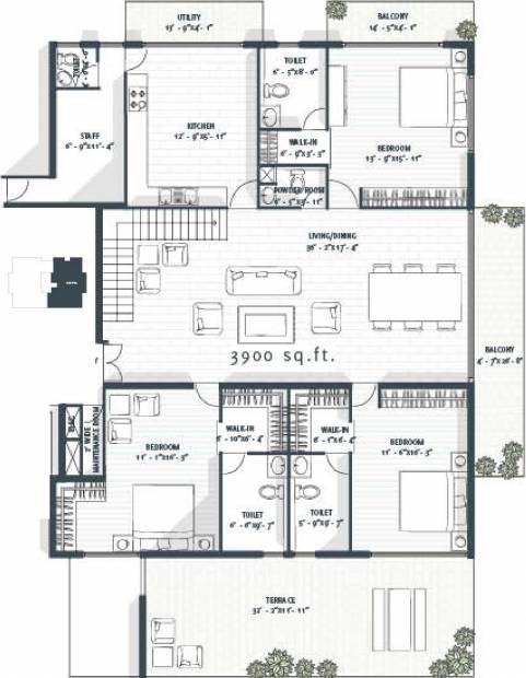Avant One93 (3BHK+4T (3,900 sq ft) + Servant Room 3900 sq ft)