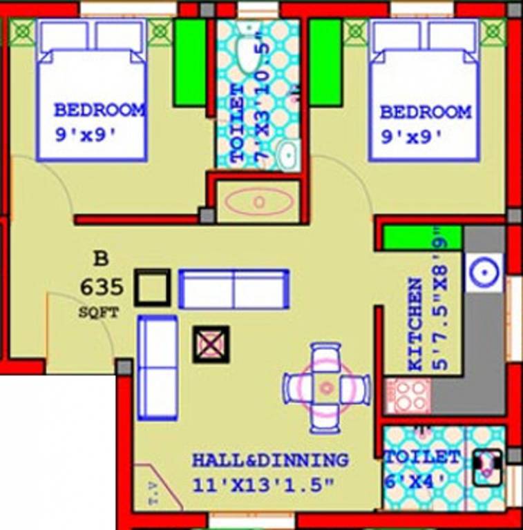 Annai Annai Oaks (2BHK+2T (635 sq ft) 635 sq ft) Annai Annai Oaks (2BHK+2T (635 sq ft) 635 sq ft)