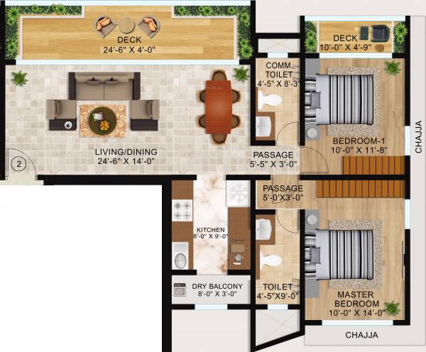 Dipti Ocean Terraces (2BHK+2T (950 sq ft) 950 sq ft)
