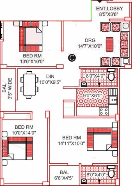 Lakhan Sona (3BHK+2T (1,230 sq ft) 1230 sq ft) Lakhan Sona (3BHK+2T (1,230 sq ft) 1230 sq ft)