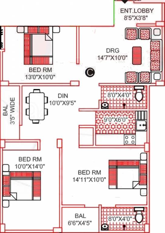 Lakhan Sona (3BHK+2T (1,230 sq ft) 1230 sq ft) Lakhan Sona (3BHK+2T (1,230 sq ft) 1230 sq ft)