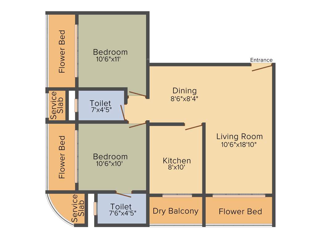 Raajyam Amity Apartments (2BHK+2T (1,175 sq ft) 1175 sq ft)