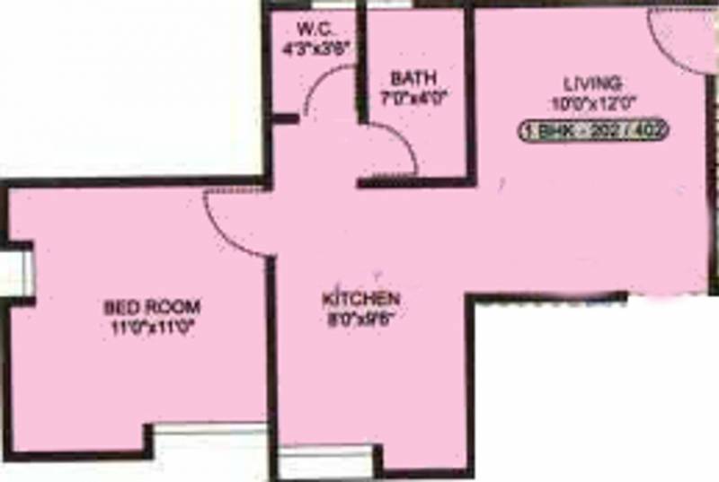 Reputed R R Linear Park (1BHK+1T (595 sq ft) 595 sq ft)