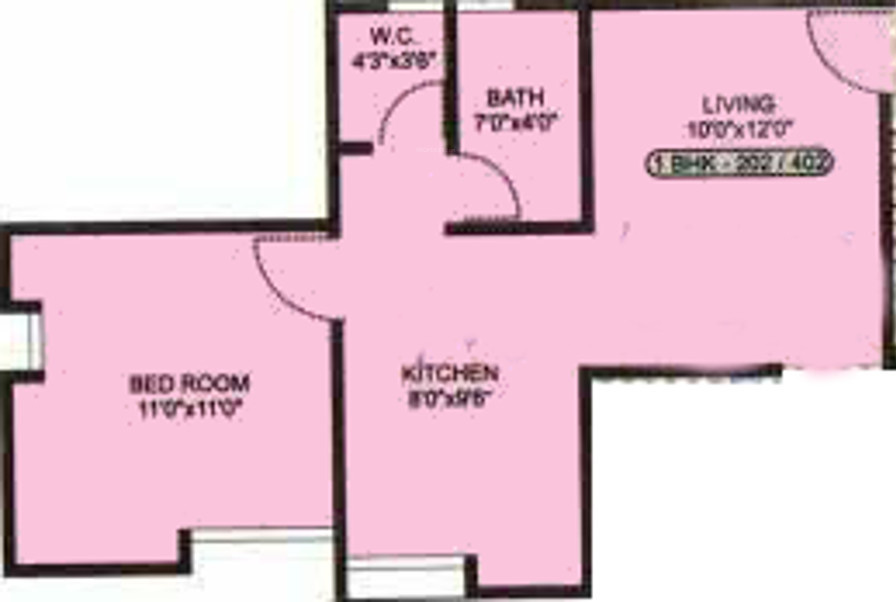 Reputed R R Linear Park (1BHK+1T (595 sq ft) 595 sq ft)