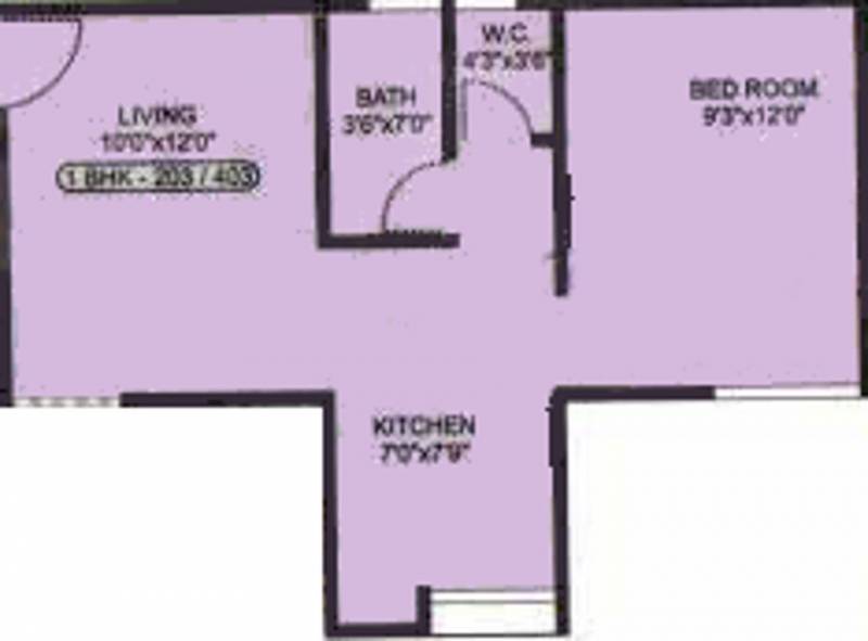 Reputed R R Linear Park (1BHK+1T (565 sq ft) 565 sq ft)