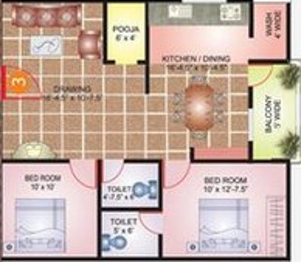 Lakshmi Infratech Royal Arch (2BHK+2T (1,034 sq ft) + Pooja Room 1034 sq ft)