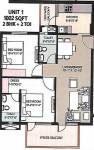 Omaxe The Resort (2BHK+2T (1,002 sq ft) 1002 sq ft)