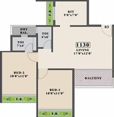 Tricity Promenade (3BHK+3T (1,130 sq ft) 1130 sq ft) Tricity Promenade (3BHK+3T (1,130 sq ft) 1130 sq ft)