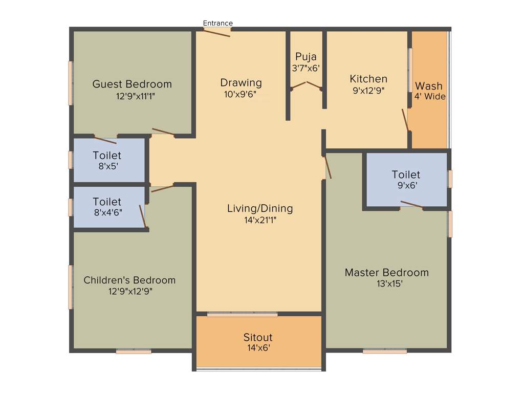 Hallmark Silvanus (3BHK+3T (1,954.94 sq ft) + Pooja Room 1954.94 sq ft)