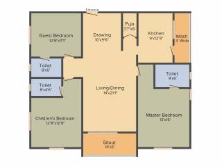 Hallmark Silvanus (3BHK+3T (1,954.94 sq ft) + Pooja Room 1954.94 sq ft) Hallmark Silvanus (3BHK+3T (1,954.94 sq ft) + Pooja Room 1954.94 sq ft)