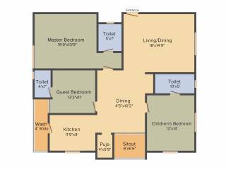 Hallmark Silvanus (3BHK+3T (1,950.96 sq ft) + Pooja Room 1950.96 sq ft) Hallmark Silvanus (3BHK+3T (1,950.96 sq ft) + Pooja Room 1950.96 sq ft)