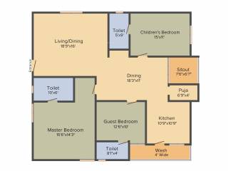 Hallmark Silvanus (3BHK+3T (2,031.90 sq ft) + Pooja Room 2031.9 sq ft) Hallmark Silvanus (3BHK+3T (2,031.90 sq ft) + Pooja Room 2031.9 sq ft)
