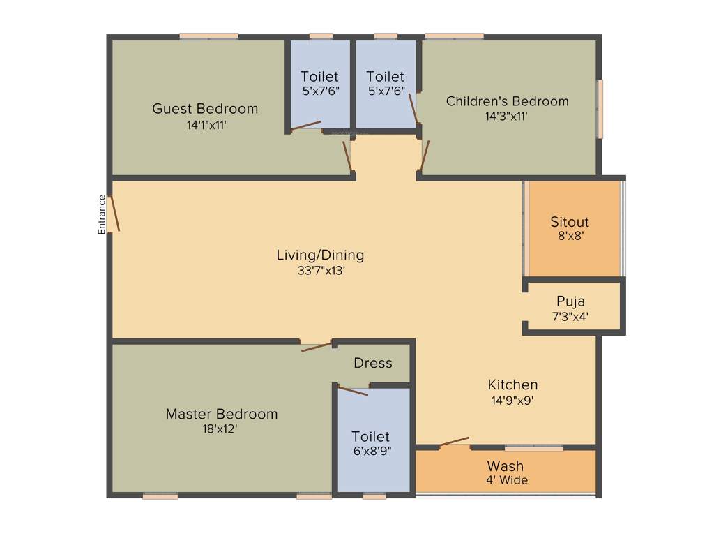 Hallmark Silvanus (3BHK+3T (2,021.89 sq ft) + Pooja Room 2021.89 sq ft)