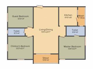 Hallmark Silvanus (3BHK+2T (1,600 sq ft) 1600 sq ft) Hallmark Silvanus (3BHK+2T (1,600 sq ft) 1600 sq ft)