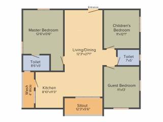 Hallmark Silvanus (3BHK+2T (1,570.89 sq ft) 1570.89 sq ft) Hallmark Silvanus (3BHK+2T (1,570.89 sq ft) 1570.89 sq ft)