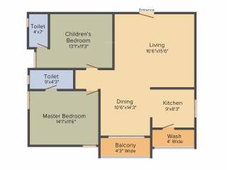 Hallmark Silvanus (2BHK+2T (1,349.90 sq ft) 1349.9 sq ft) Hallmark Silvanus (2BHK+2T (1,349.90 sq ft) 1349.9 sq ft)