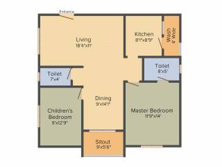 Hallmark Silvanus (2BHK+2T (1,239.89 sq ft) 1239.89 sq ft) Hallmark Silvanus (2BHK+2T (1,239.89 sq ft) 1239.89 sq ft)