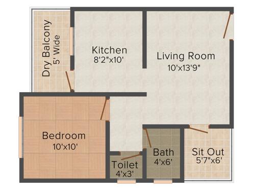 Aaiji Aura City (1BHK+1T (606 sq ft) 606 sq ft) Aaiji Aura City (1BHK+1T (606 sq ft) 606 sq ft)