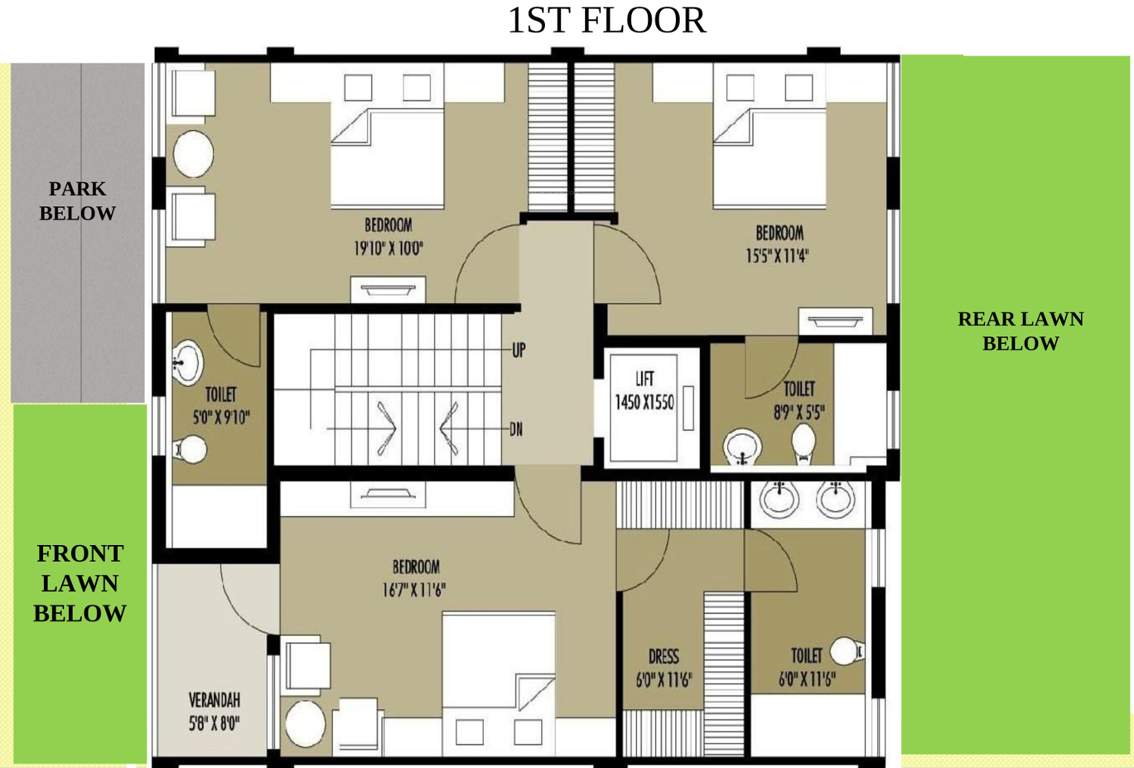 Salarpuria Sattva Silver Oak Estate Prive (4BHK+4T (2,715 sq ft)   Servant Room 2715 sq ft)