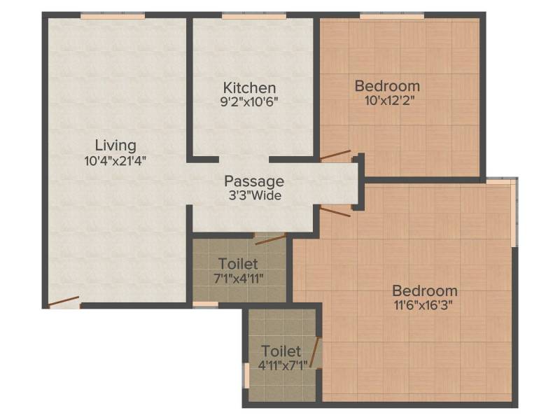 Vaastu Ramnagar Housing Society (2BHK+2T (1,056 sq ft) 1056 sq ft)
