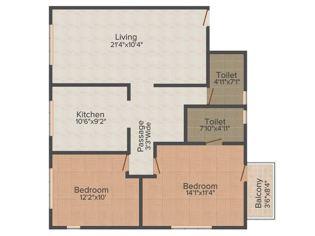 Vaastu Ramnagar Housing Society (2BHK+2T (1,085 sq ft) 1085 sq ft)