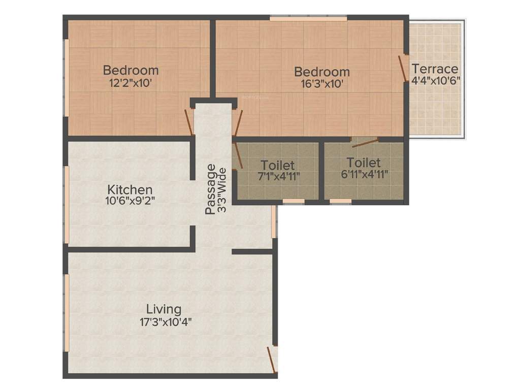 Vaastu Ramnagar Housing Society (2BHK+2T (964 sq ft) 964 sq ft)